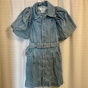 New Free People Celia Denim Mini Dress
